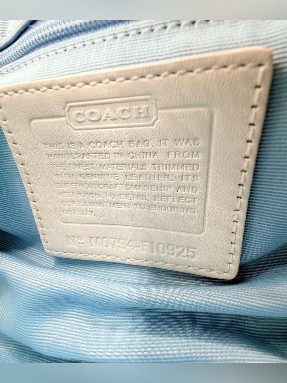 Vintage Coach Soho F10925 Sky Blue Signature C Jacquard Shoulder Bag Y2K - Picture 16 of 16